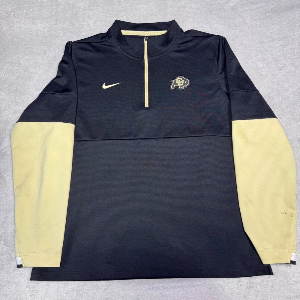 Colorado Buffaloes Nike Pullover Mens Large Black Dri-Fit Quarter Zip College